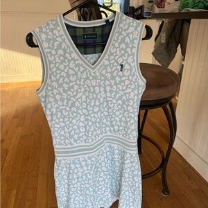 Blue and White Sleeveless Golf Dress